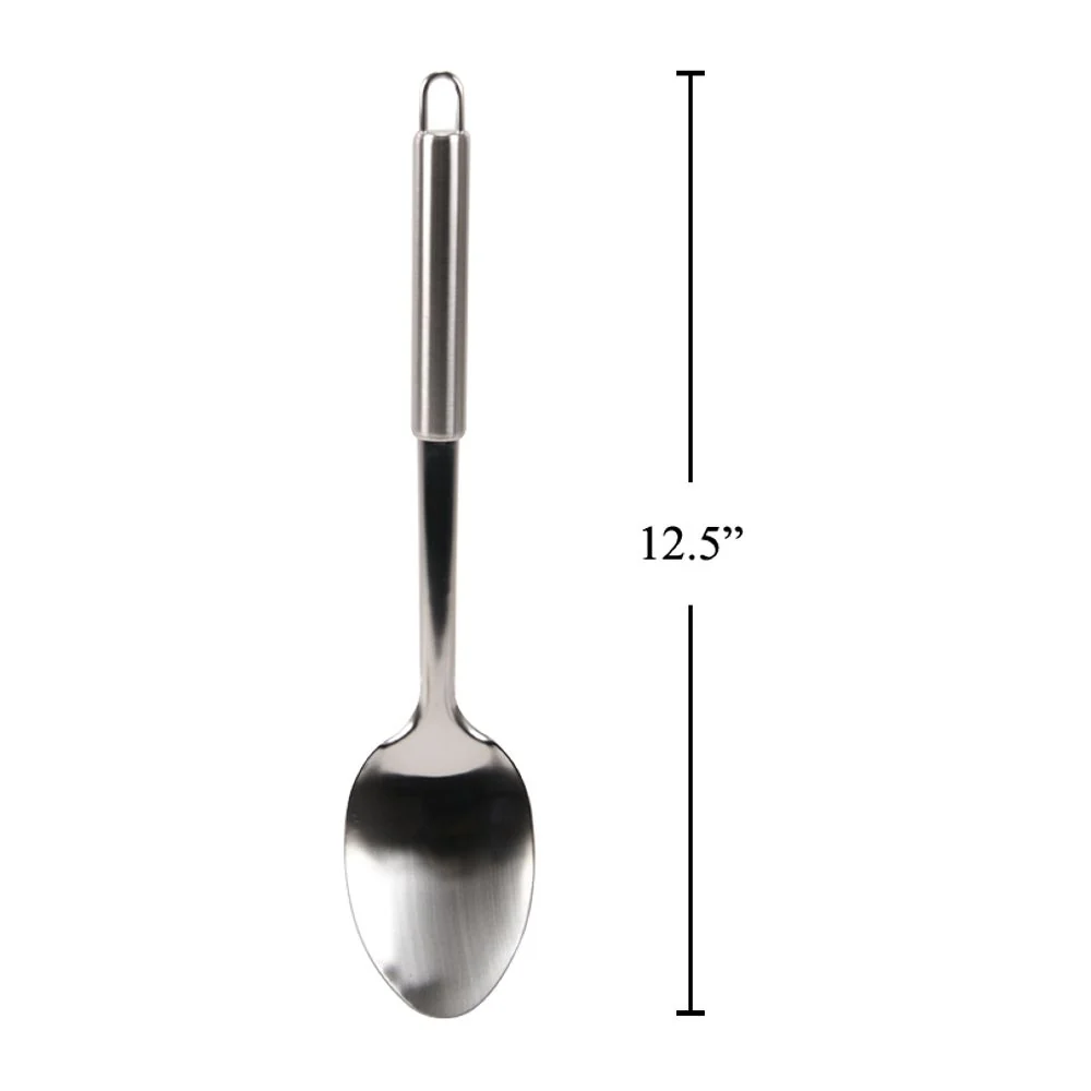 Luciano Cuchara Maciza De 12.5 "L, Acero Inoxidable, Etiqueta Colgante - Image 3