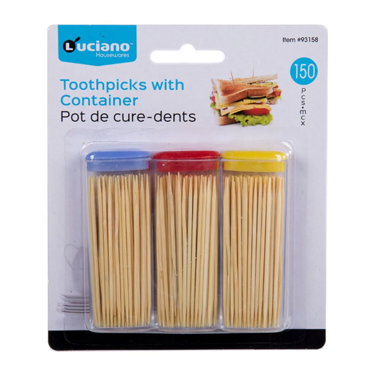 Luciano Palillos De Dientes Con Contenedor, Paquete De 3, 50 Piezas - Image 4