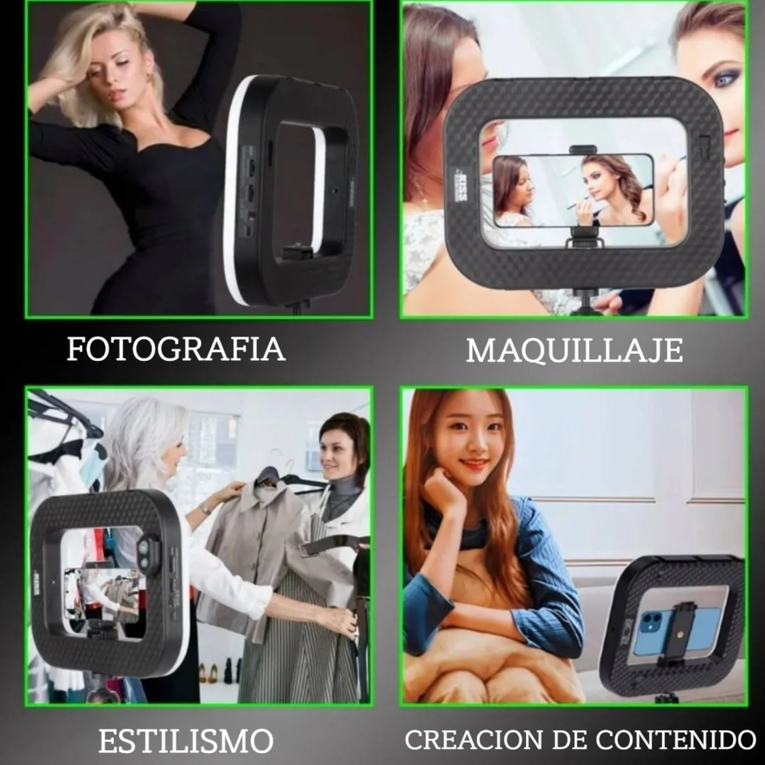 Luz De Anillo RGB Portátil 20W Con Trípode Metálico Y Soporte Para Celular. Iluminación Profesional Para Influencers O Streaming. - Image 5