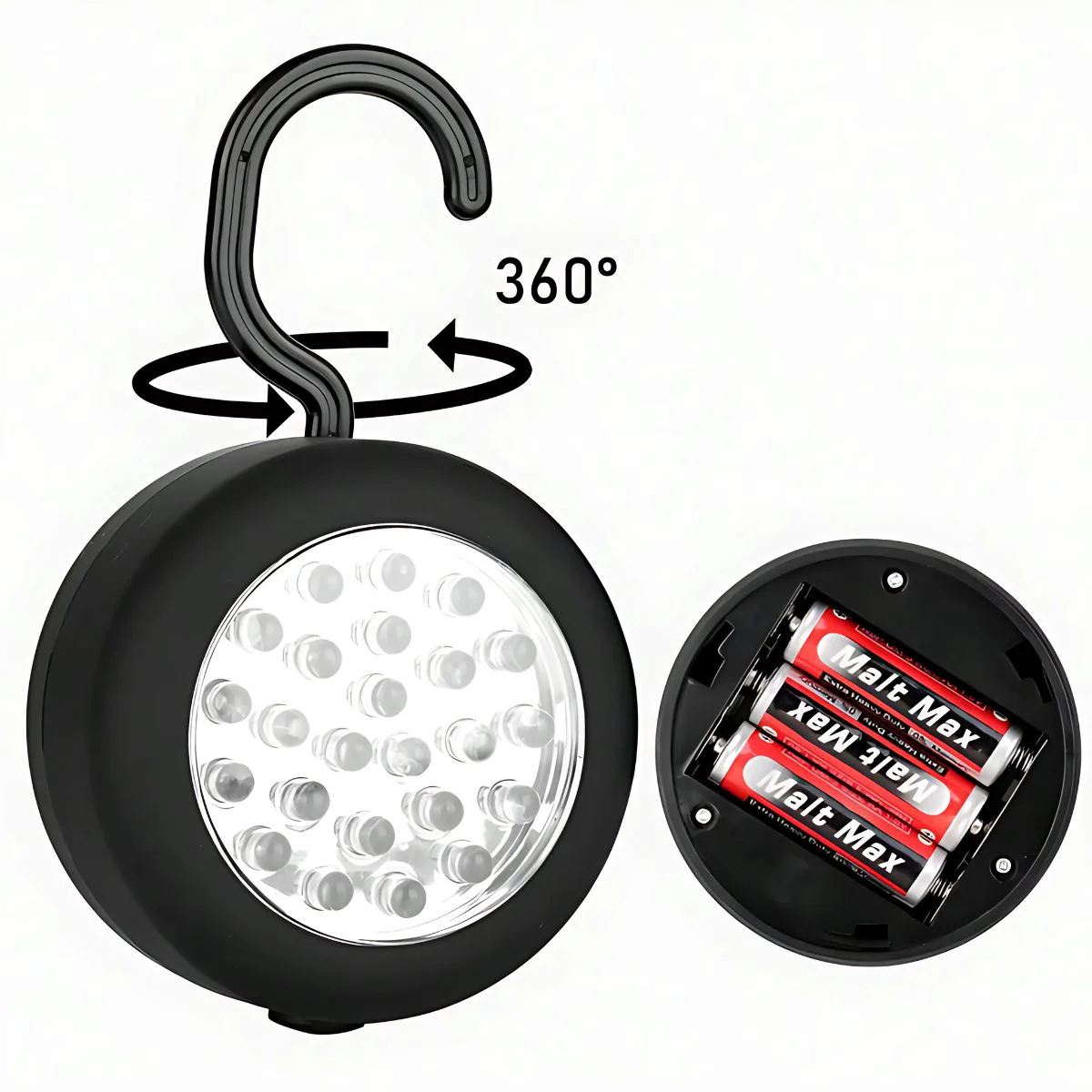 Luz De Trabajo Portátil Con 24 Leds A Baterías. Linterna Manos Libres Con Imán Y Gancho. (No Incluye Baterías). Lampara. - Image 2