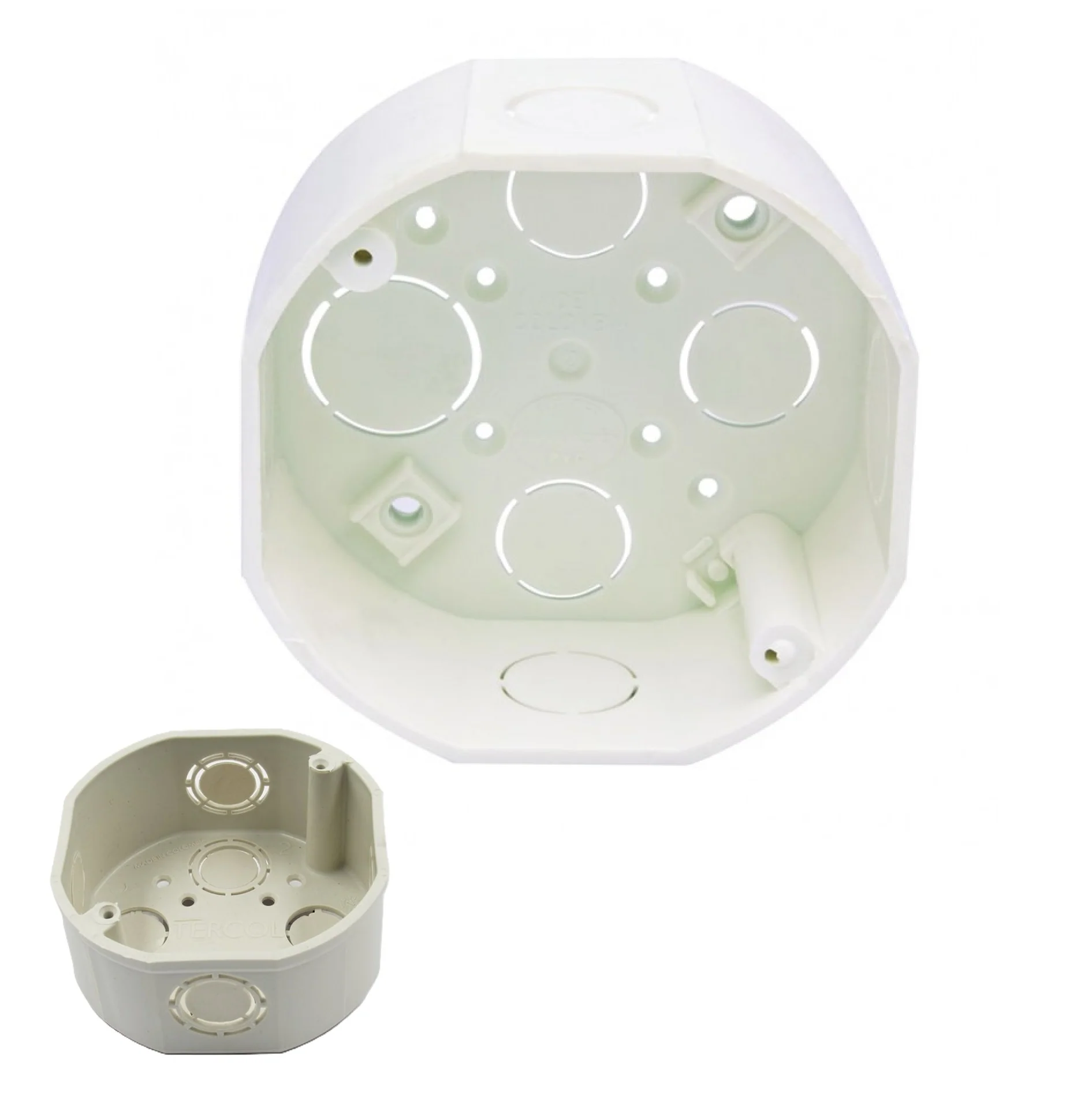 Caja Eléctrica Octogonal De PVC Blanca 95X95