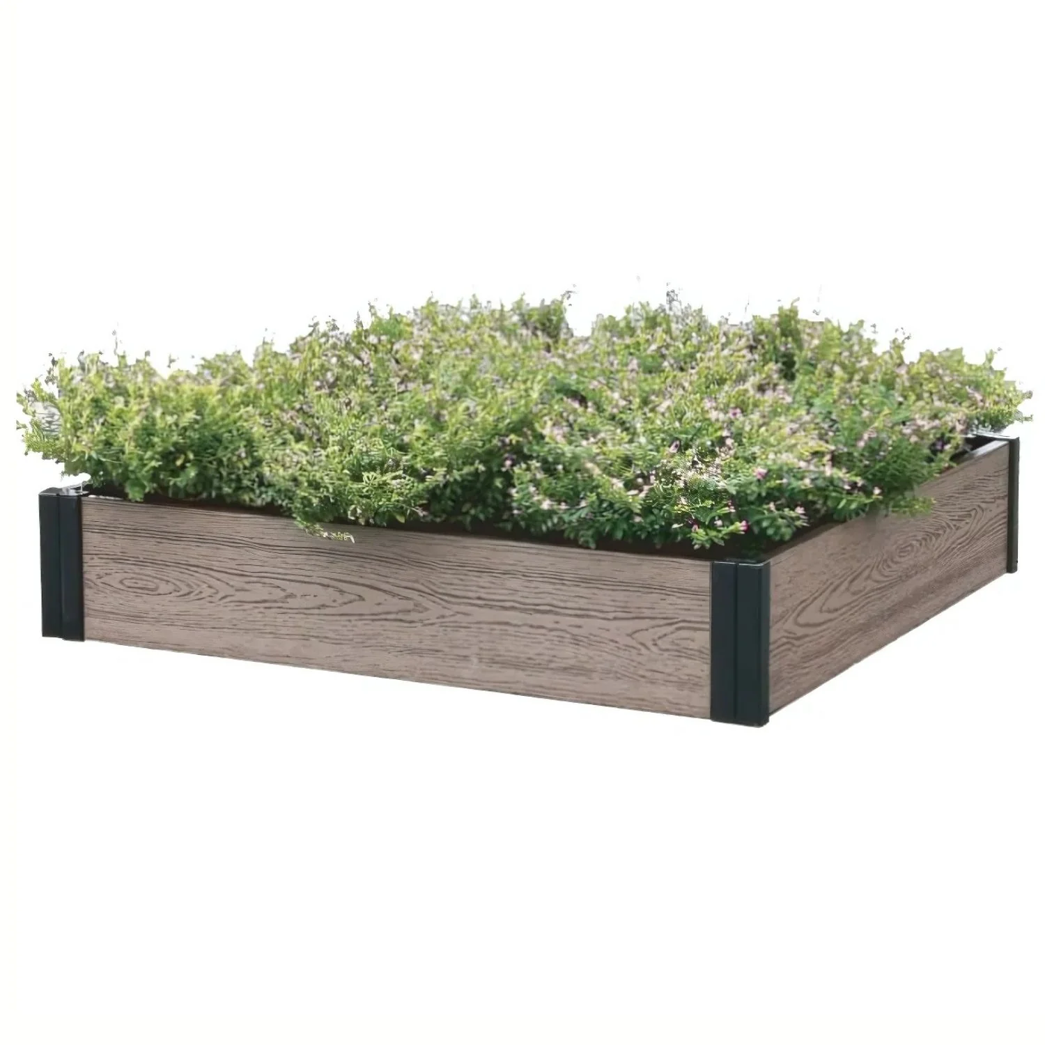 Macetero Jardinera Elevado Para Plantas 95X90x18cm Café Oscuro Plástico Wpc.  Ideal Para Flores Y Huertos Jardín Elevado. Jardinera Modular.