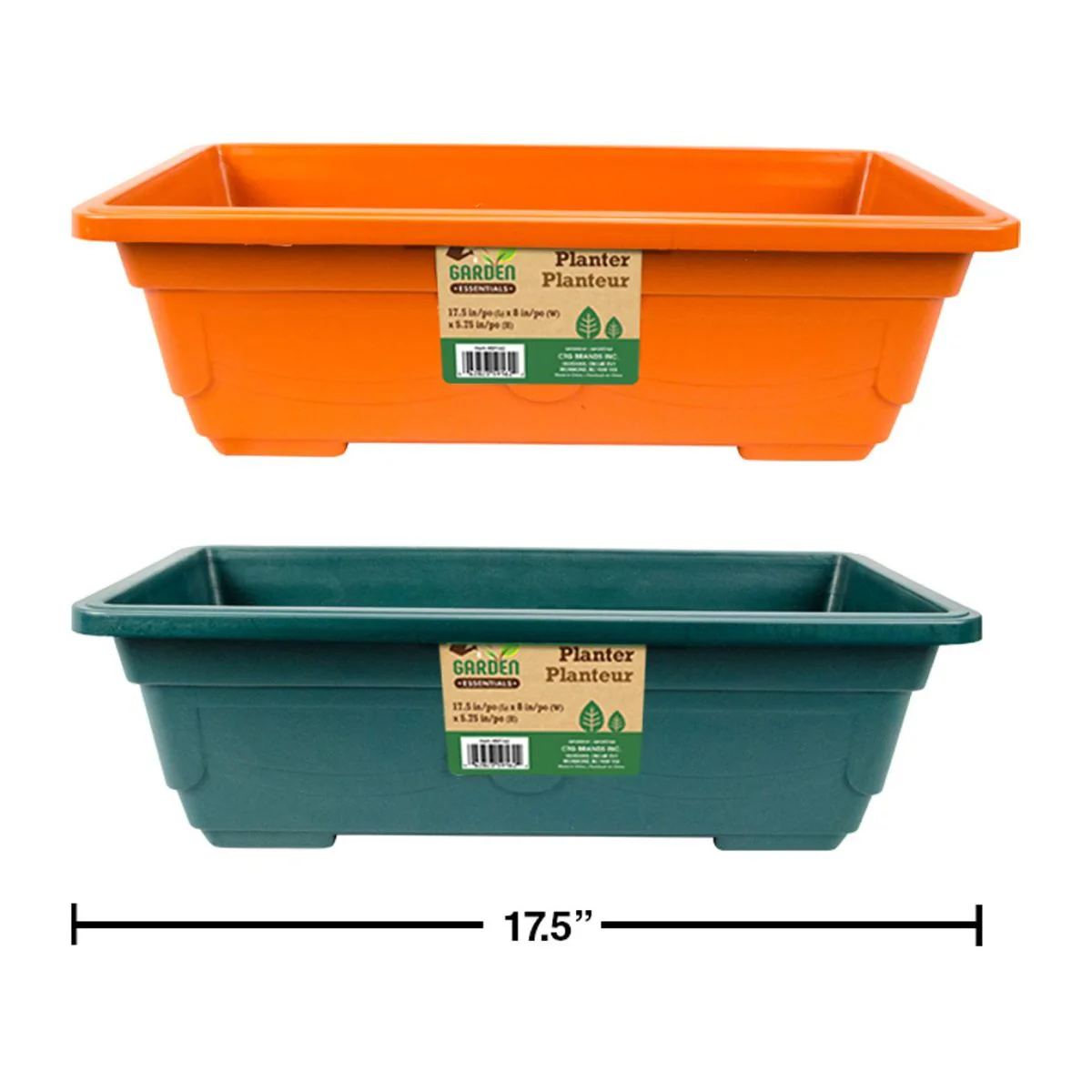 Macetero Jardinera Rectangular Plástico 17.5" Lx8 "Wx5.75"H (1Pza) (Colores Variados Al Azar) - Image 3