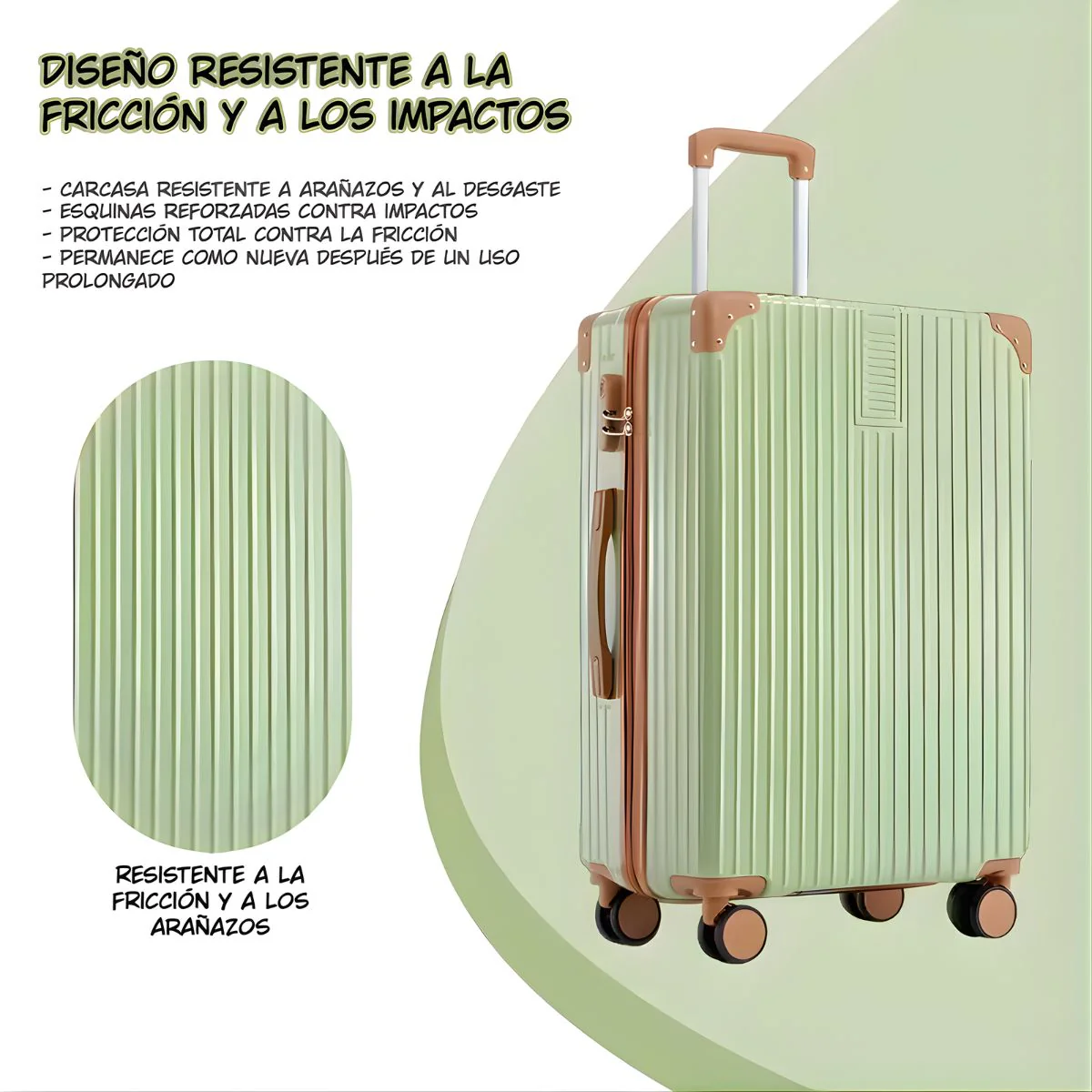 Maleta De Viaje Rígida De 24" De Alto Con Candado De Combinación Integrado, Puerto USB, Porta Vaso Y Ruedas 360°. - Image 5
