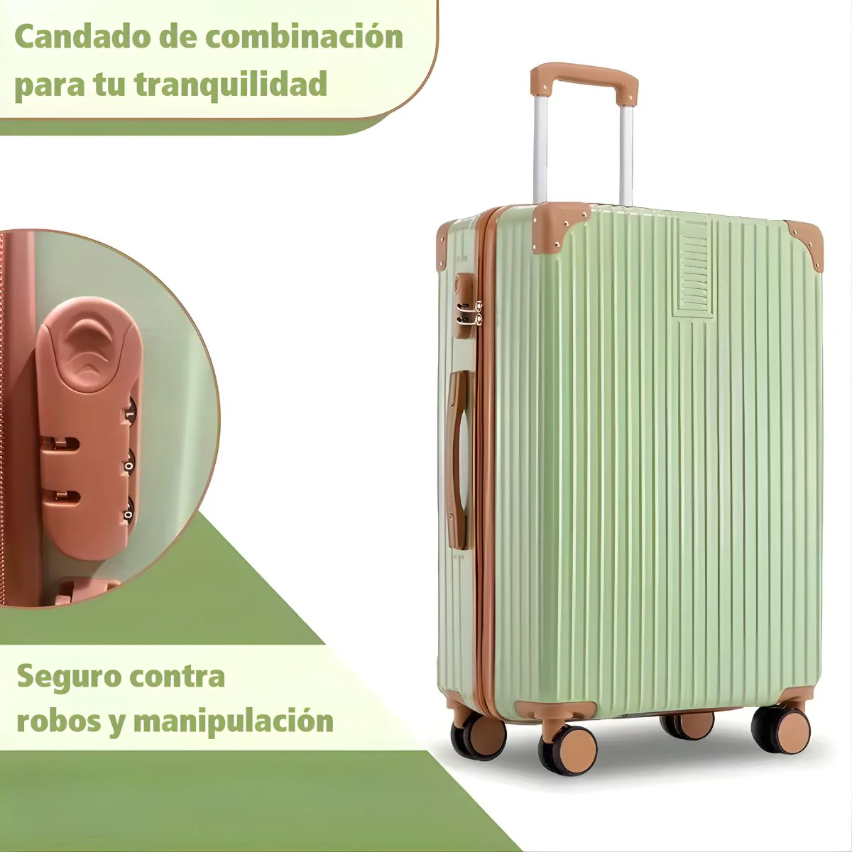 Maleta De Viaje 28" De Alto Con Candado De Combinación Integrado. Incluye Puerto USB, Porta Vaso Y Ruedas 360°. - Image 4