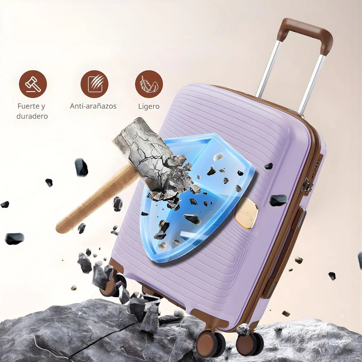 Maletas Equipaje De Viaje Con Candado De Combinación Integrado. Set De 3 Maletas Rígidas De Ruedas 360° + 2 Bolsos De Mano (5 Pzas). - Image 4