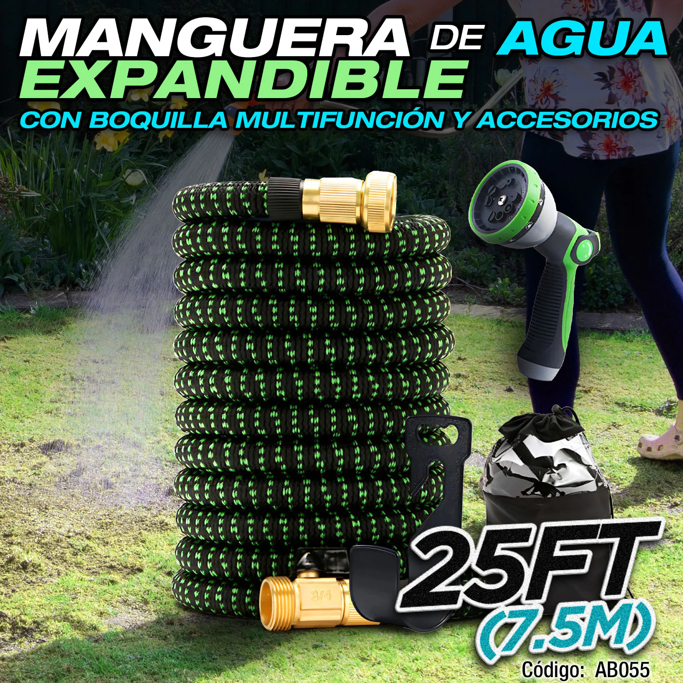 Mangueras De Agua Para Jardín Expandibles Con Boquilla Multifunción Y Accesorios. - Image 2