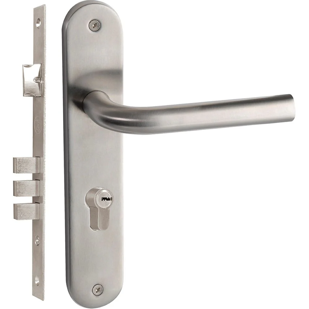Cerradura Embutida Entrada Manija Acero Inox Chatel Placa Llave Estándar Entrada Lock - Image 2