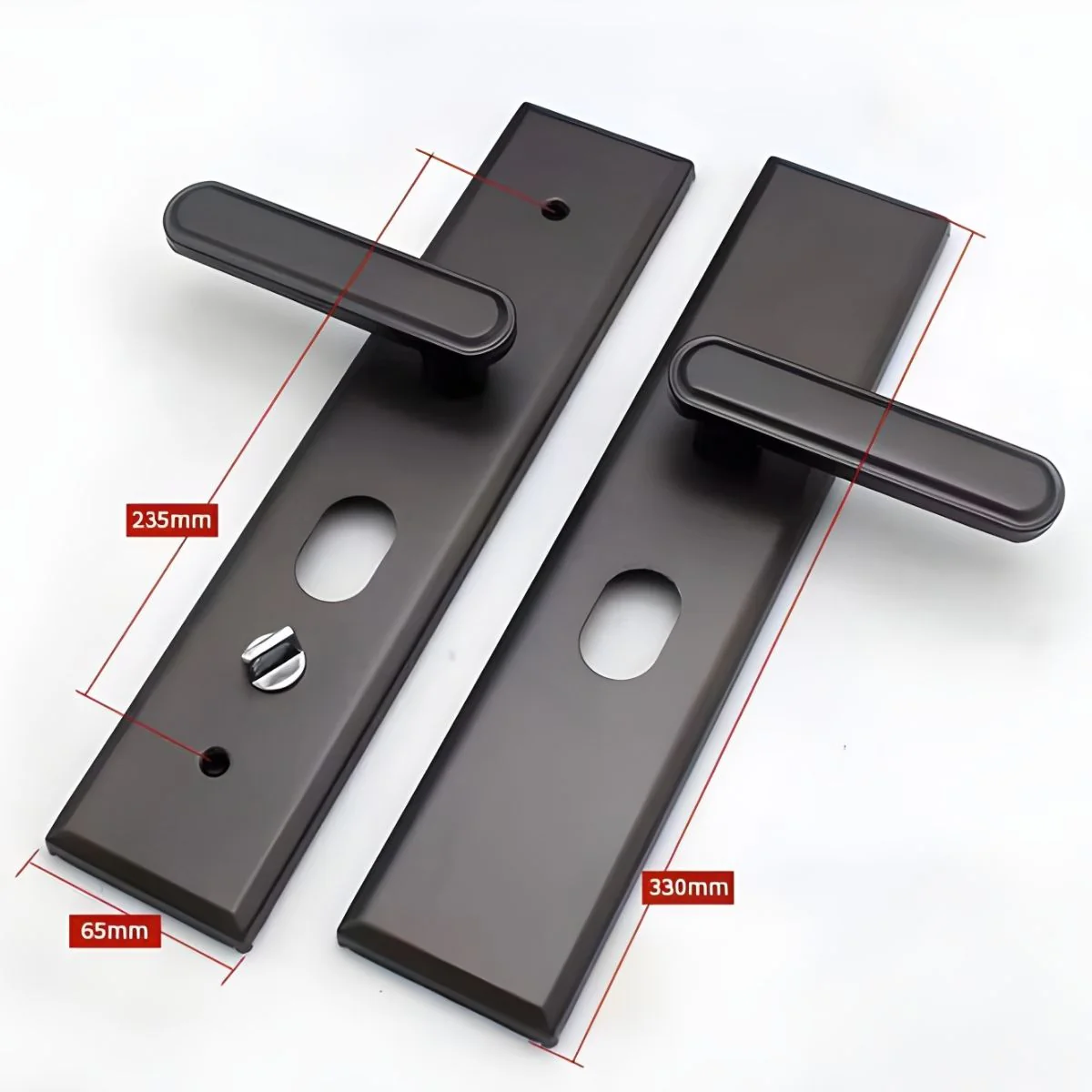 Manija De Puerta Móvil Doble (Interior Y Exterior) Antirrobo De Alta Seguridad Para Puertas De 5 Cm.  Apertura Izquierda O Derecha. Color Negro. - Image 2