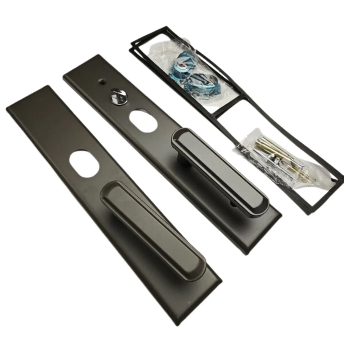 Manija De Puerta Móvil Doble (Interior Y Exterior) Antirrobo De Alta Seguridad Para Puertas De 7 Cm.  Apertura Izquierda O Derecha. Color Negro. - Image 3