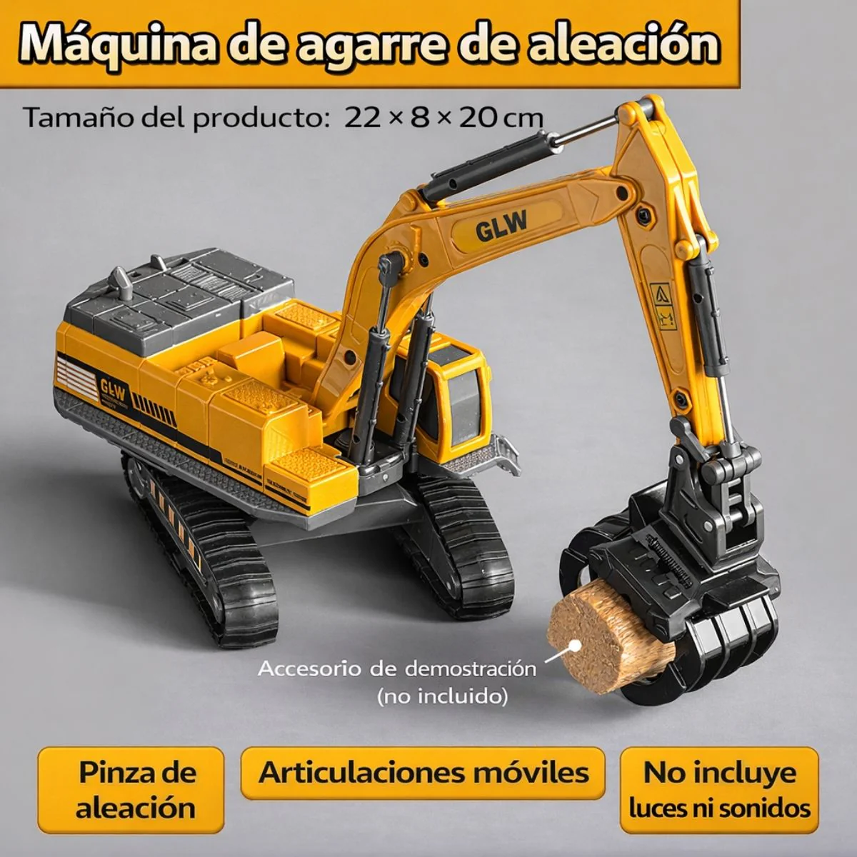 Máquina De Agarre De Juguete De Aleación Con Pinza Articulada Y Brazo Móvil (22X8x20cm) - Image 2