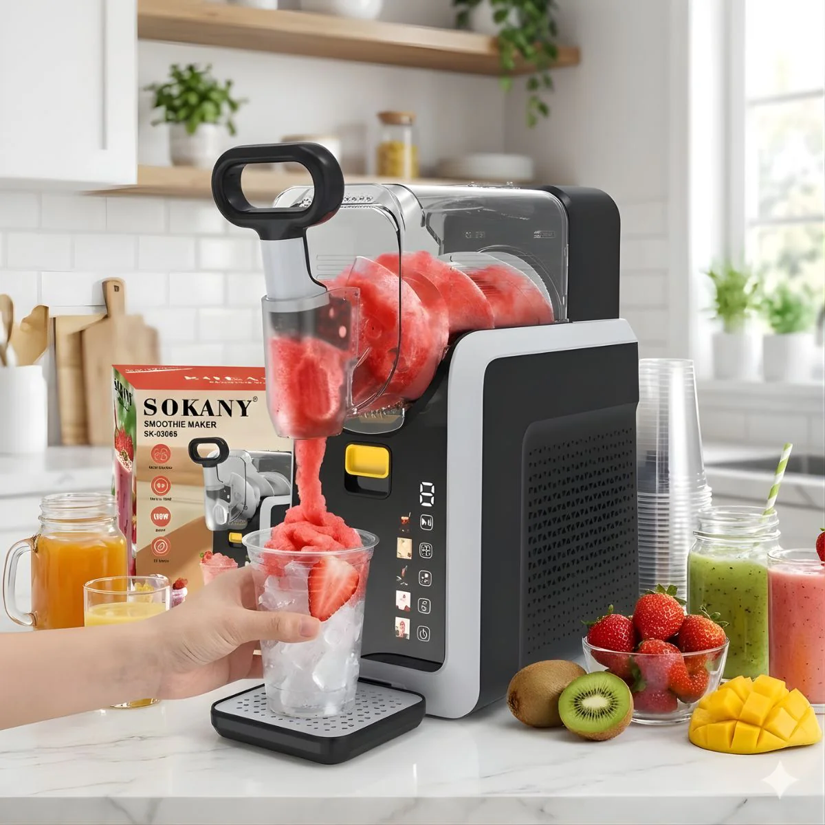 Máquina De Granizados Smoothie Frozen 2L Slushie Maker 150W 110V Portátil Para Bebidas Frías En Casa O Negocio
