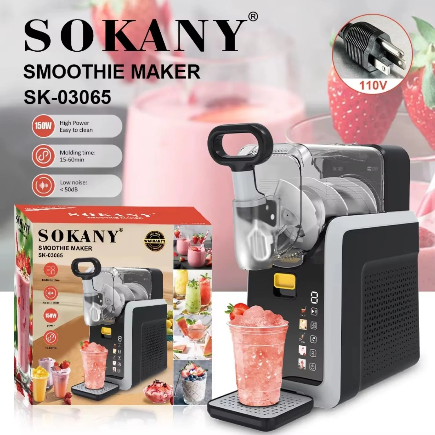 Máquina De Granizados Smoothie Frozen 2L Slushie Maker 150W 110V Portátil Para Bebidas Frías En Casa O Negocio - Image 2