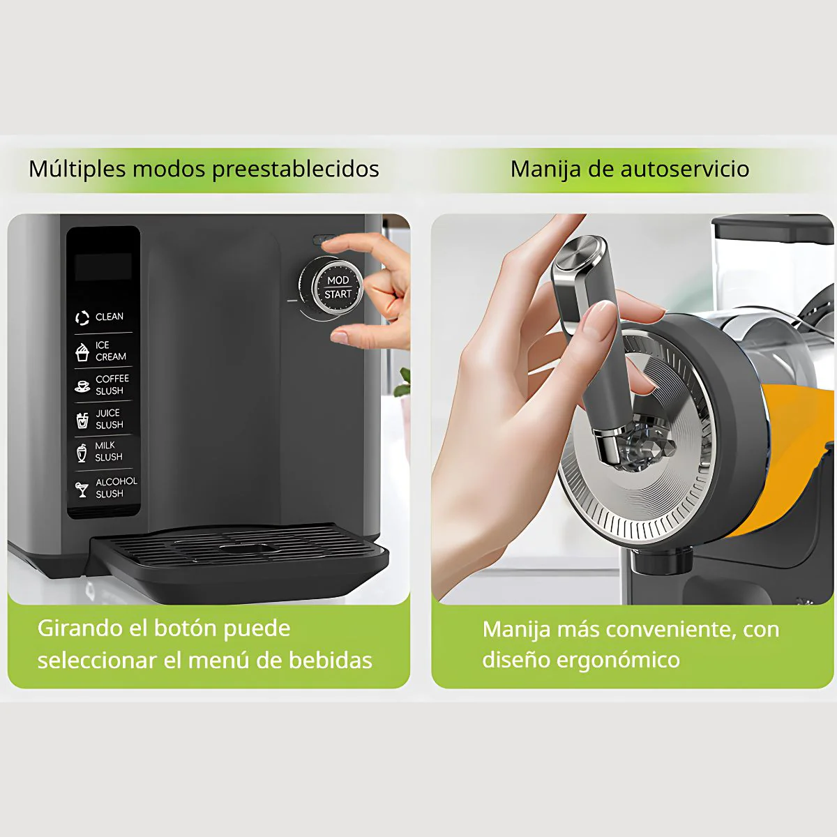 Máquina Granizado. Prepara Helados, Granizados, Batidos, Café Frappé Y Cócteles Slushie. Con 5 Programas Preestablecidos. 110V. - Image 3