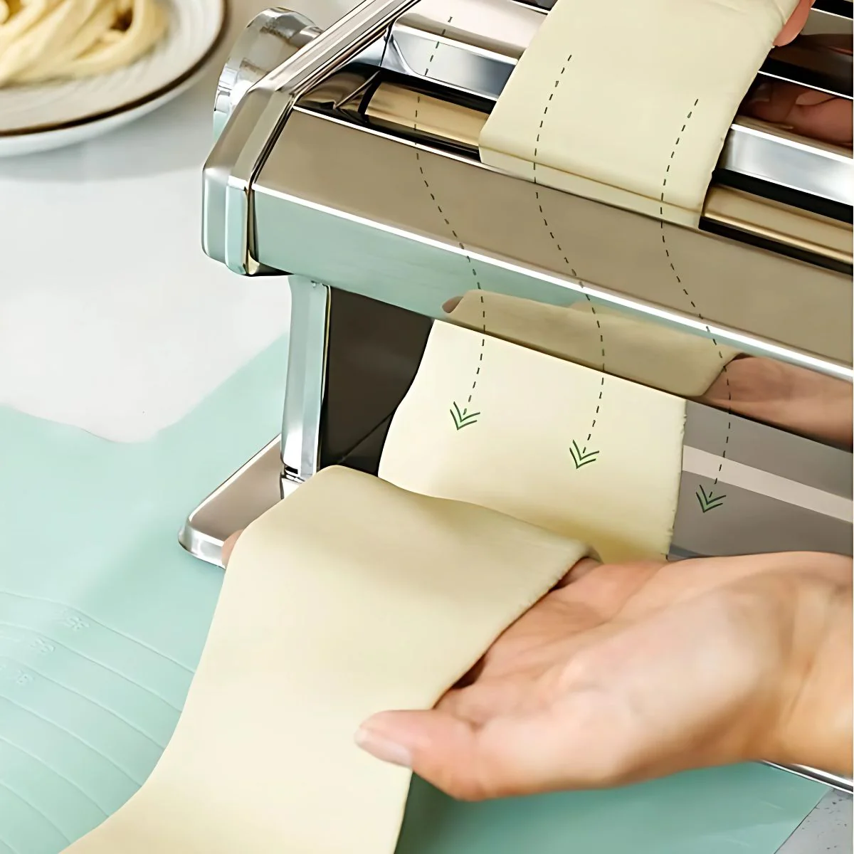 Máquina Manual Para Hacer Pasta Fresca. Rodillo De 150 Mm, 9 Niveles De Grosor Y Cortador De Fideos. Spaguetti Ravioli - Image 5