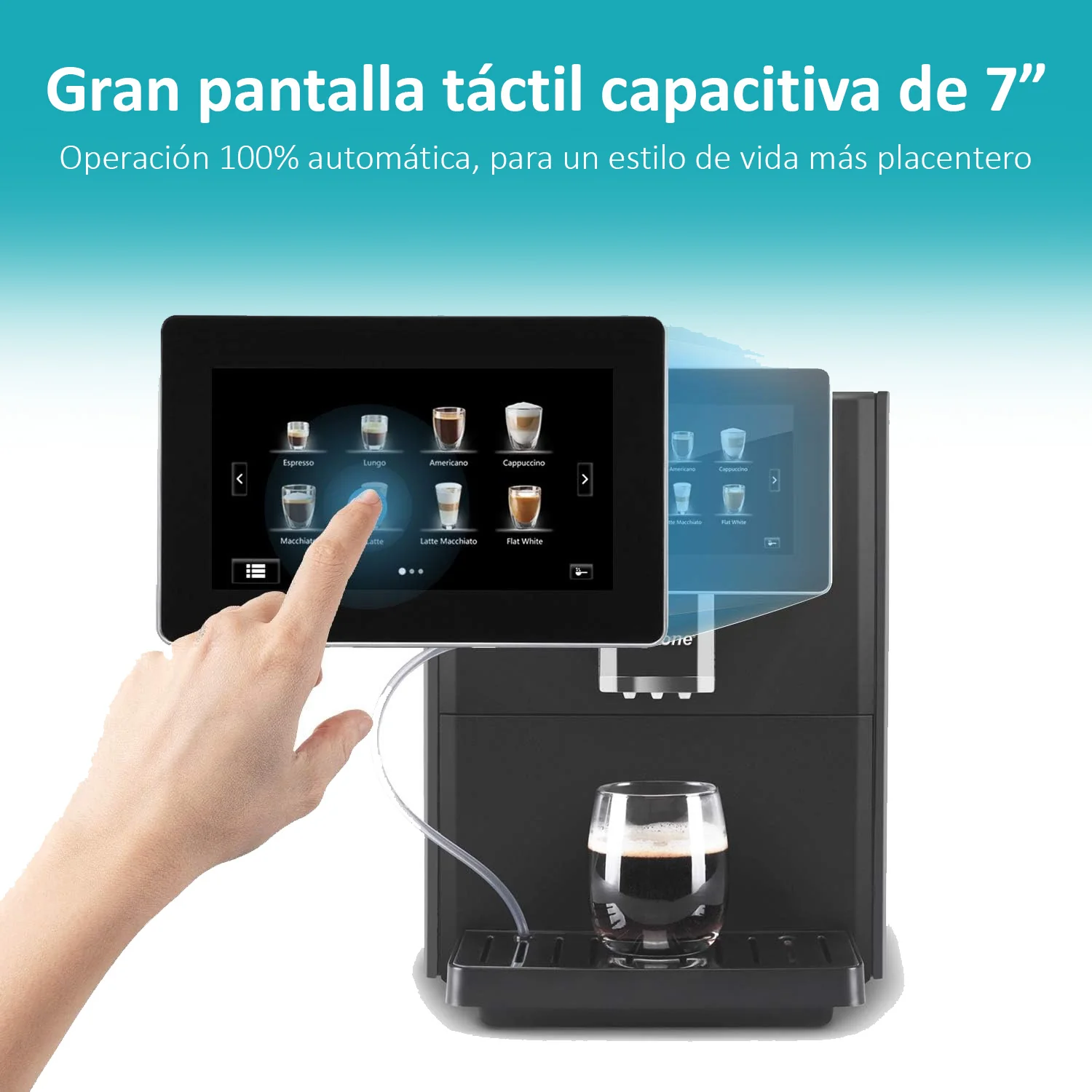 Máquina De Cafe Automática Granos Y Polvo 19 Bar Pantalla Táctil 7" Contenedor De Leche Expreso Capuchino Latte Machiato - Image 5