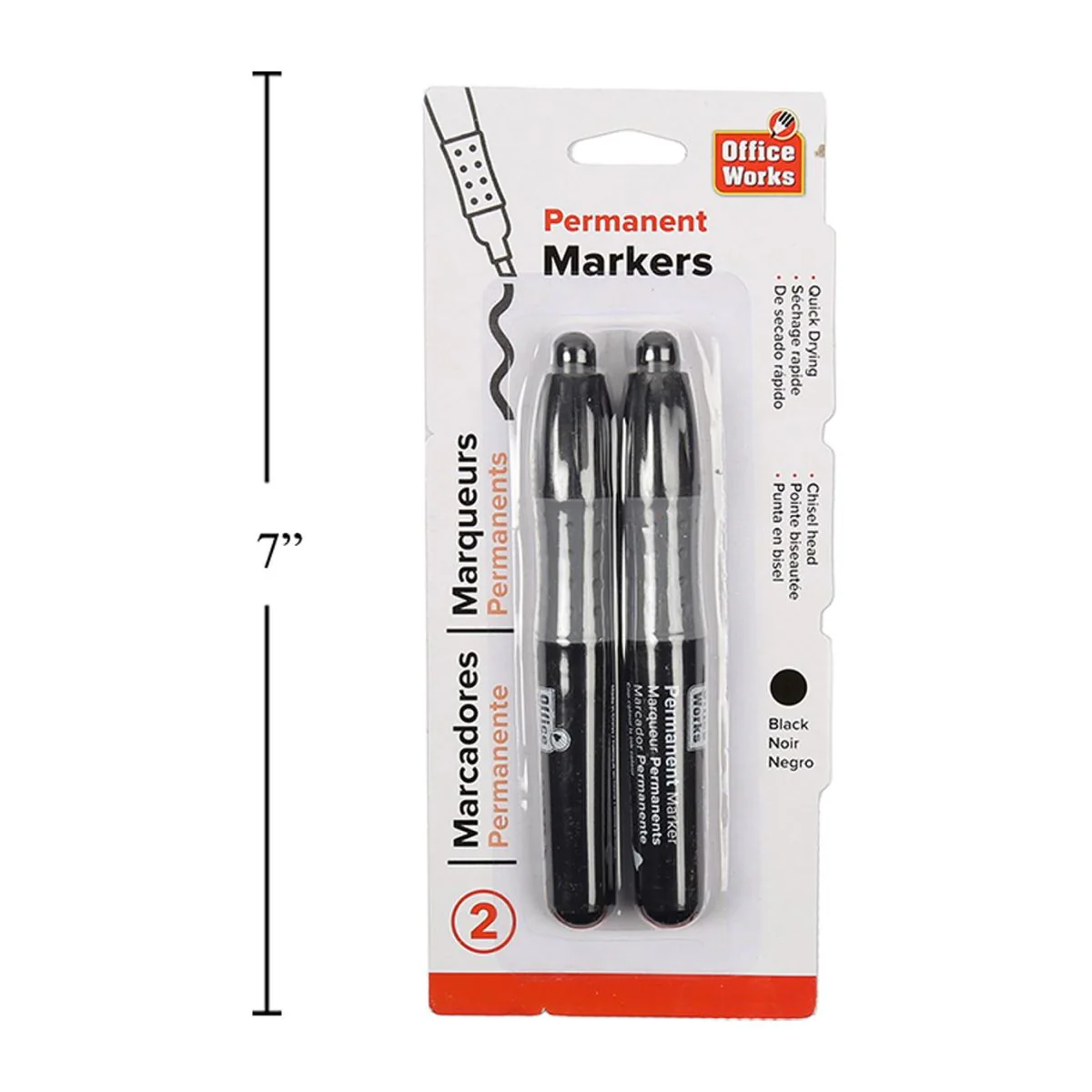 Marcador Permanente De 2 Piezas, Negro, Cabeza De Cincel - Image 4