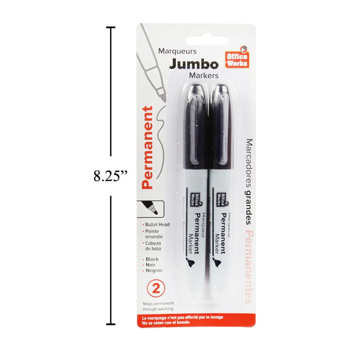 Marcador Permanente Jumbo De 2 Piezas Negro - Image 3