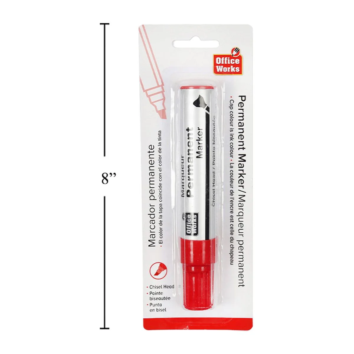 Marcador Rotulador Permanente Jumbo, Rojo, Cabeza De Cincel - Image 4