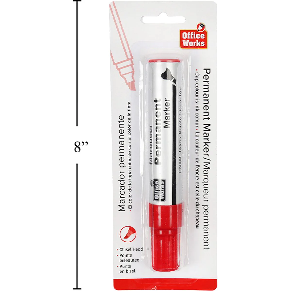 Marcador Rotulador Permanente Jumbo, Rojo, Cabeza De Cincel - Image 6