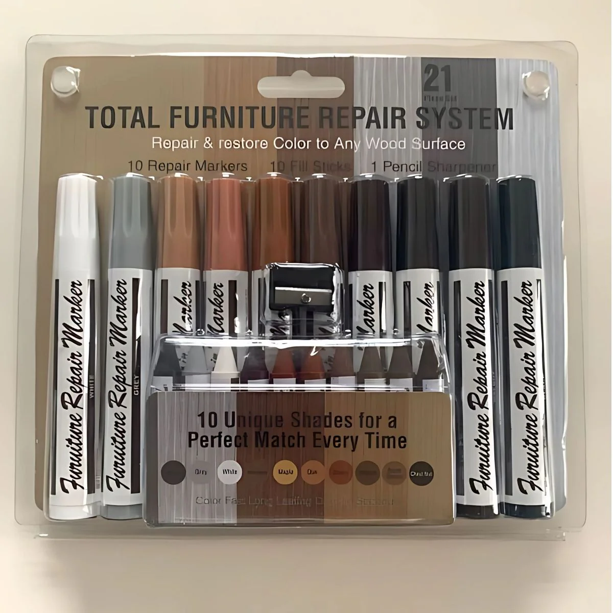 Marcadores Y Crayones Para Reparar O Pintar Muebles. Incluye Sacapuntas (21 Piezas). - Image 2