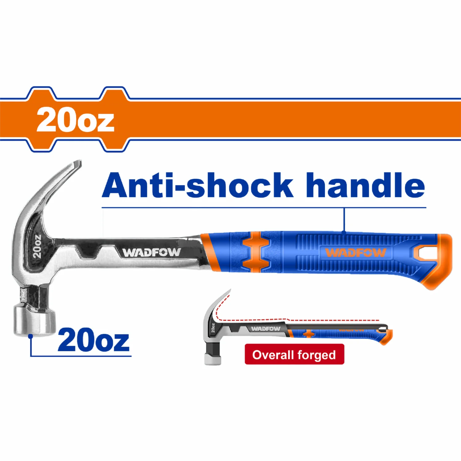 Martillo De Orejas 20Oz Tratamiento Térmico. Mango Anti Golpe. Martillo Garra