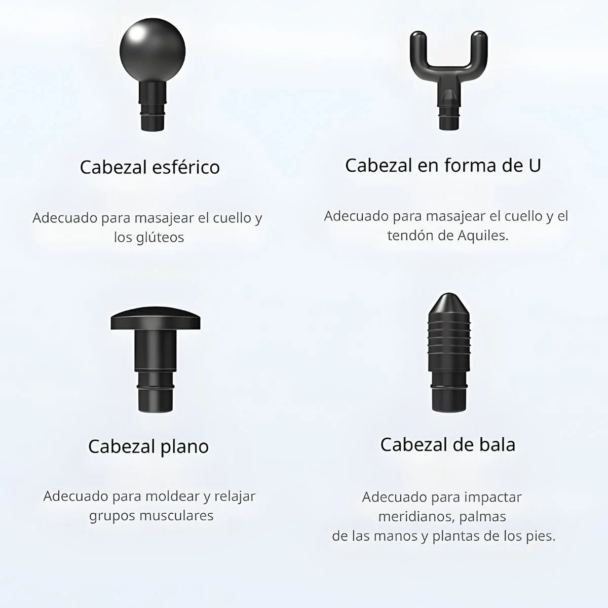Masajeador Portátil Con 6 Niveles. Pistola De Masajes Inalámbrica 50W 7.4V. Incluye 4 Cabezales. - Image 4