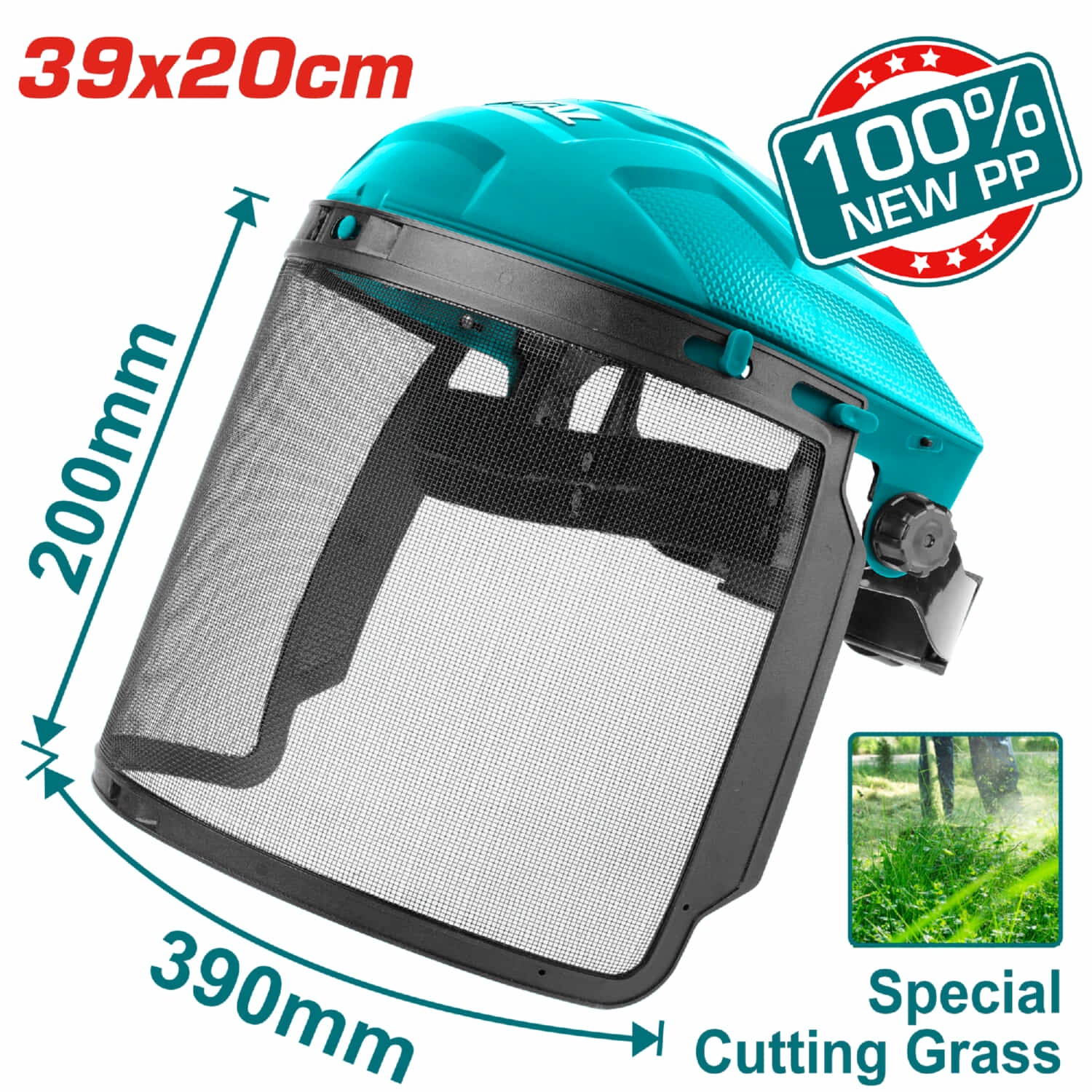 Máscara De Seguridad Con Visera De Malla Para Protección Facial (Naranja) 39X20cm Uso Exterior. Cara