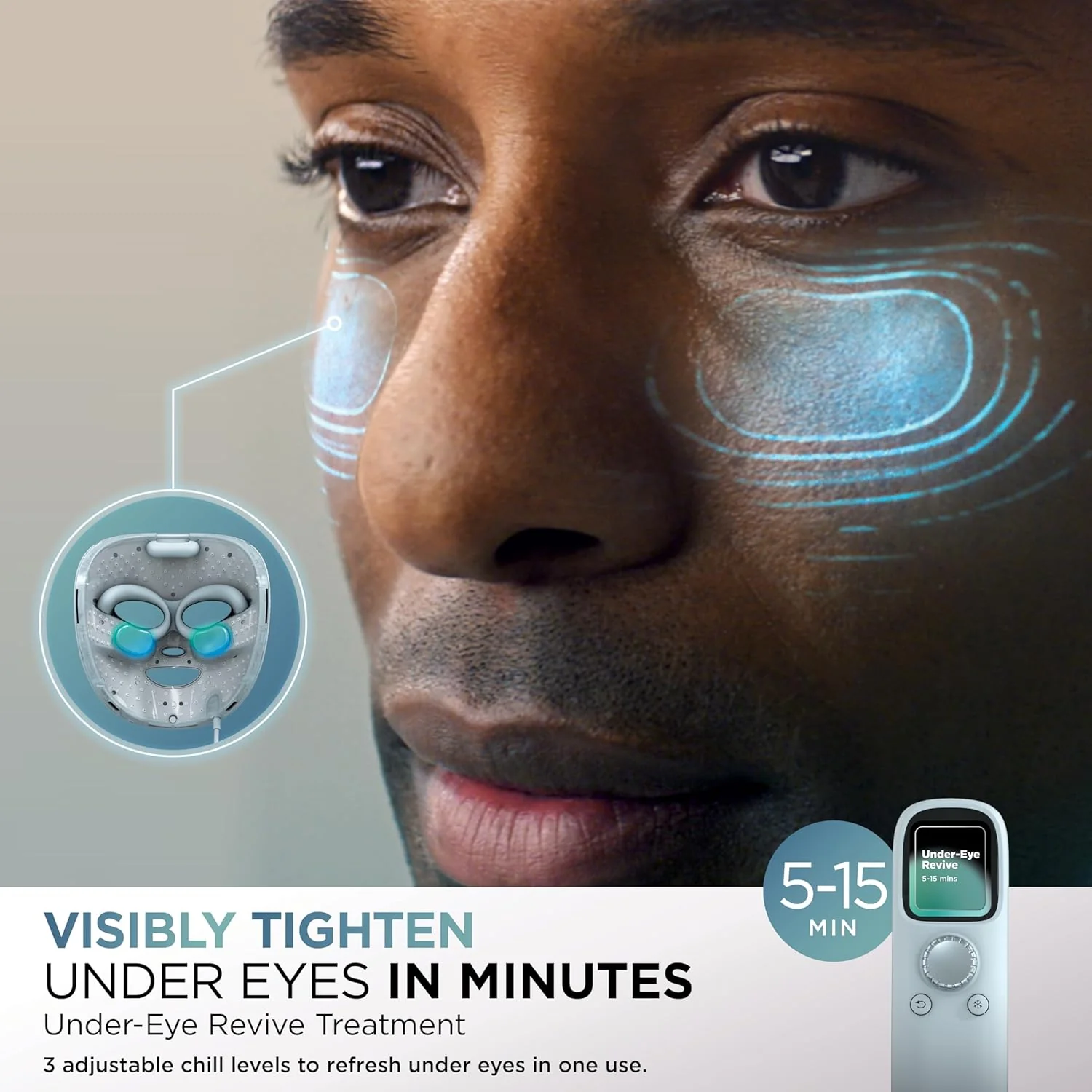 Máscara Facial Shark Cryoglow. Máscara Led Antiedad Y Tratamiento De Imperfecciones FW312P Shark Beauty. - Image 3