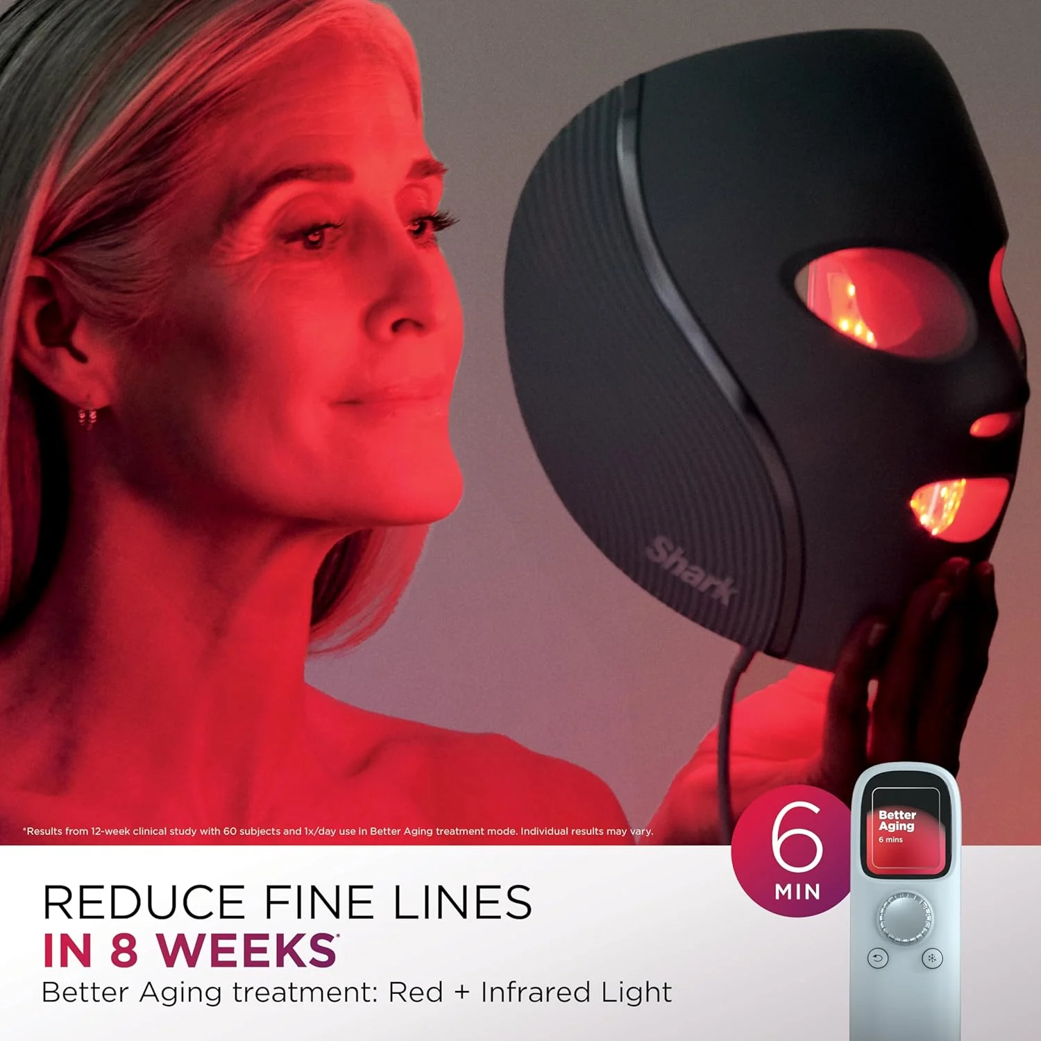 Máscara Facial Shark Cryoglow. Máscara Led Antiedad Y Tratamiento De Imperfecciones FW312P Shark Beauty. - Image 4