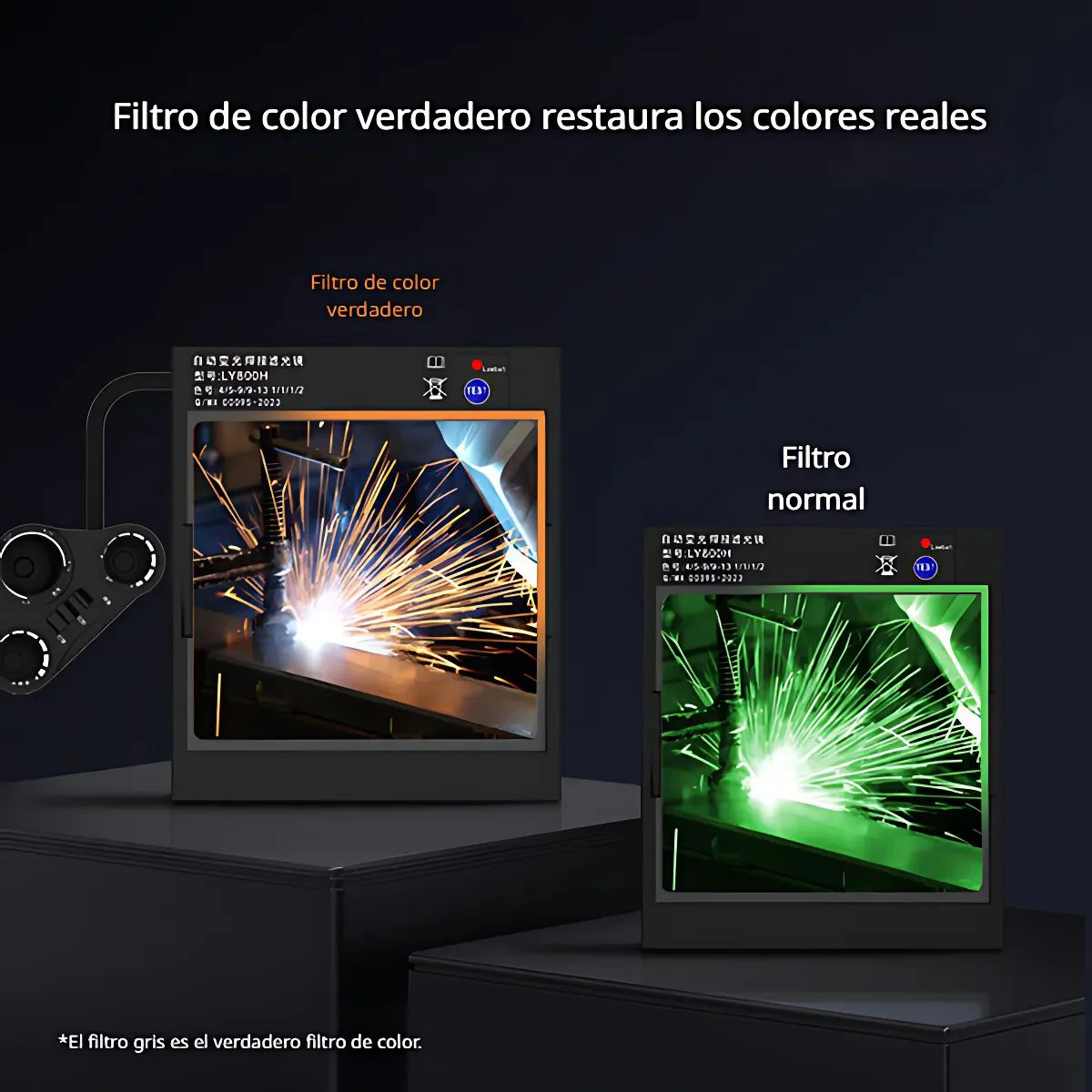 Máscara Para Soldar Con Oscurecimiento Automático DIN 5-13, Carga Con Energía Solar. Área De Visión De 100×93 Mm. - Image 4