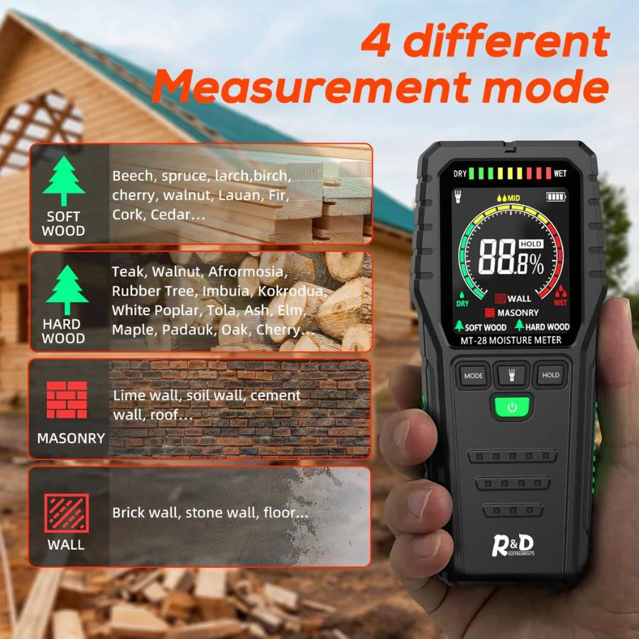 Medidor Detector De Humedad En Paredes Y Pisos, Sin Pines, Pantalla Digital - Image 3