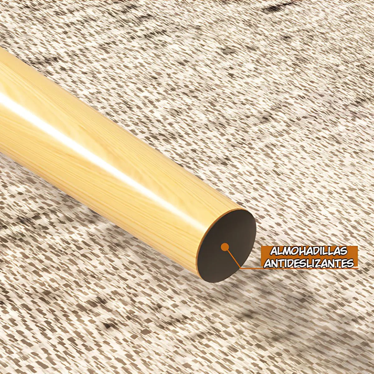 Mesa Auxiliar Redonda. Color Blanco Cálido 50X40cm. Patas De Madera. - Image 3