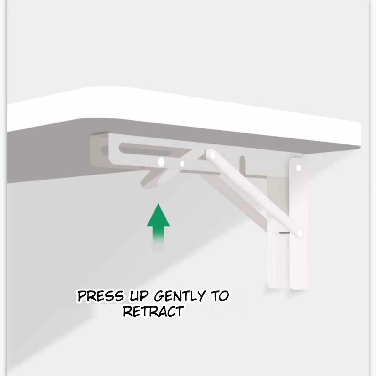 Mesa De Pared Plegable. 120Cm X 20Cm Color Blanco. Escritorio Plegable Montado En Pared. Mesón Flotante. Repisa - Image 4