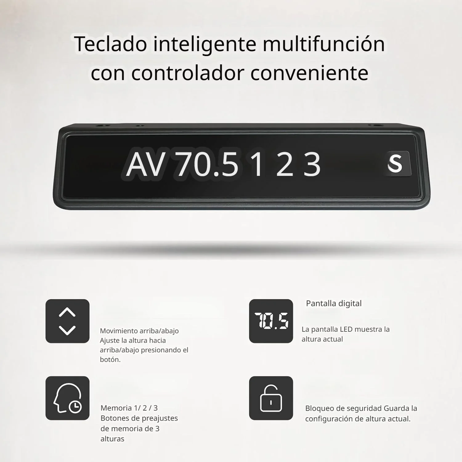 Mesa De Pie Ergonómica Ajustable En Altura 1200*600*15Mm Negro  Con Memoria Y Accesorios. Escritorio Eléctrico - Image 4