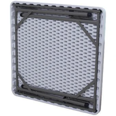 Mesa Plástica Plegable Cuadrada 34"X34" (HDPE) Con Marco De Acero Revestido. Medidas 86 Cm X 86 Cm. - Image 4
