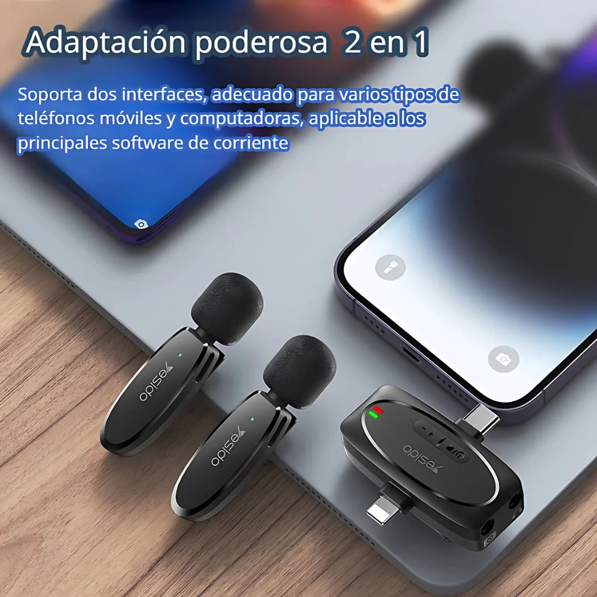 Micrófono Inalámbrico Lavalier Doble Conexión USB-C Y Lightning. 50M De Alcance. Grabación Profesional Para Video Y Streaming. - Image 3