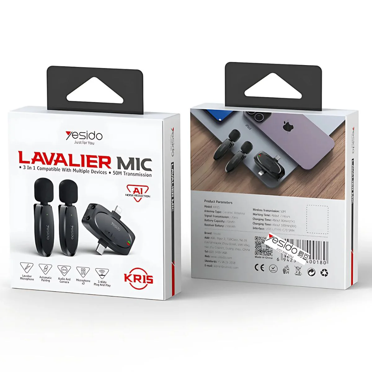 Micrófono Inalámbrico Lavalier Doble Conexión USB-C Y Lightning. 50M De Alcance. Grabación Profesional Para Video Y Streaming. - Image 4