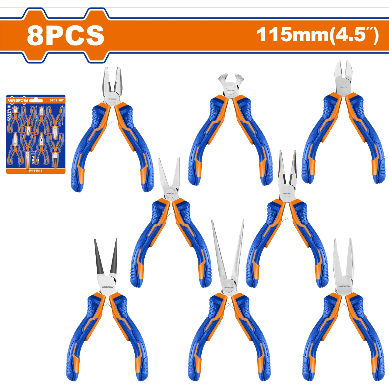Mini Alicates Variados De 4. 5" (Combinado, Corte Diagonal, Corte Final) Set De 8 Piezas. - Image 2