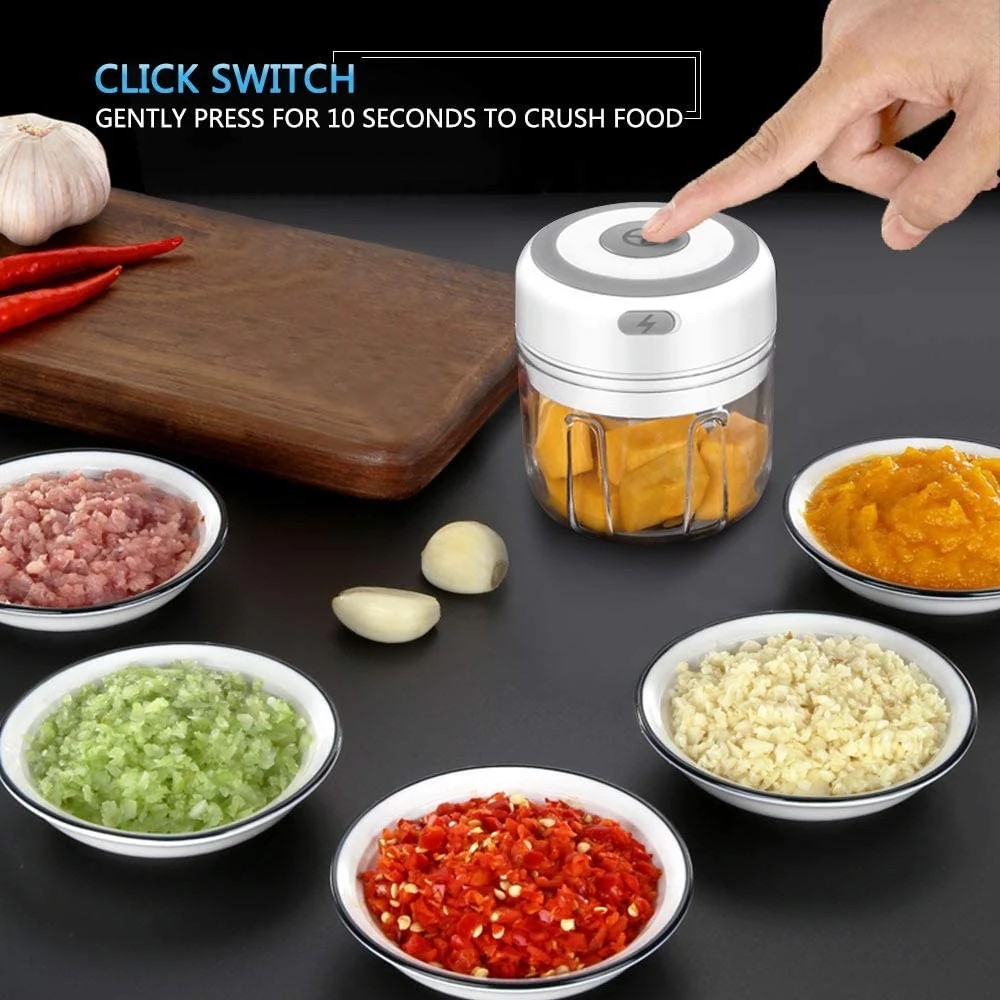 Mini Procesador De Alimentos Eléctrico Recargable Con USB De 250Ml - Image 2