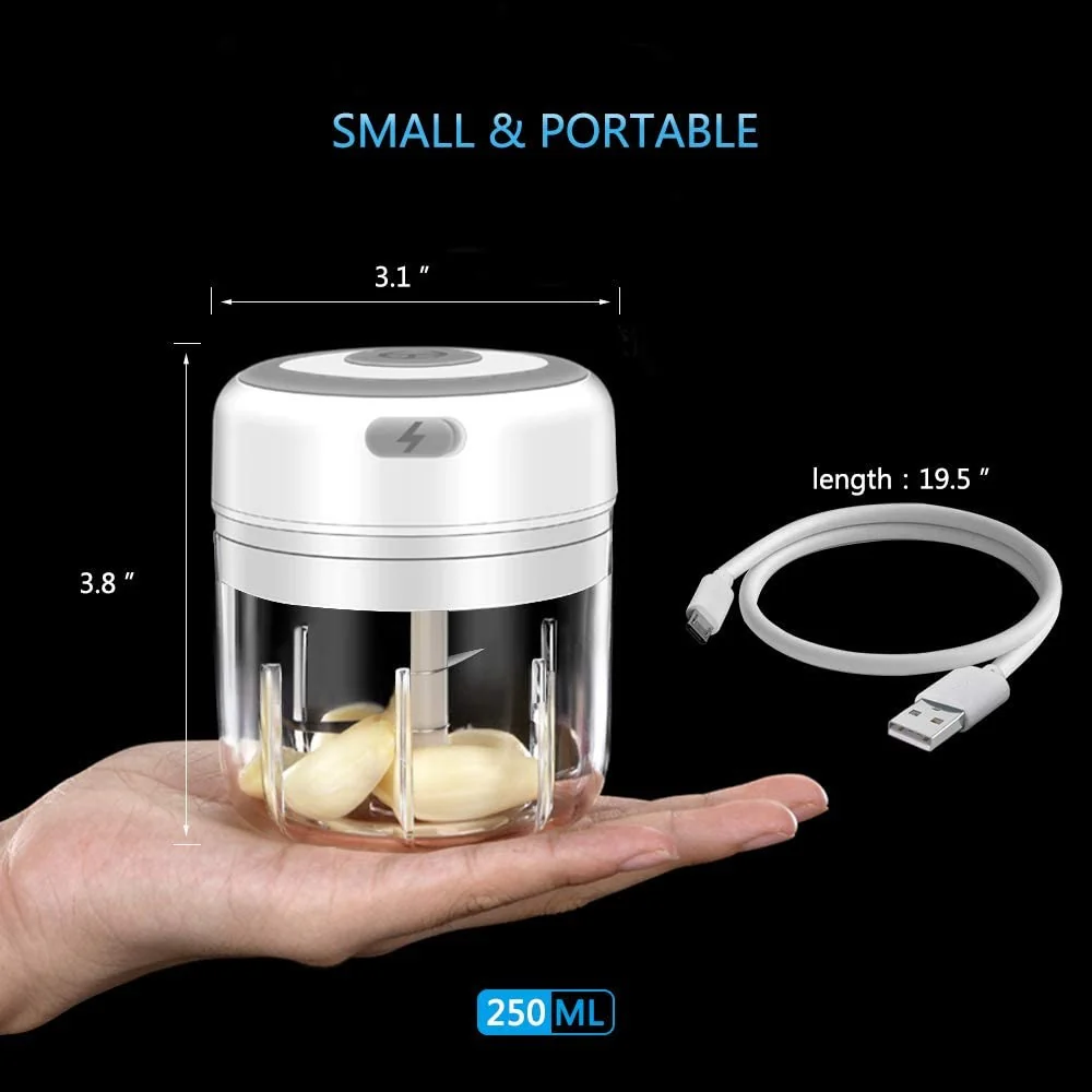 Mini Procesador De Alimentos Eléctrico Recargable Con USB De 250Ml - Image 3
