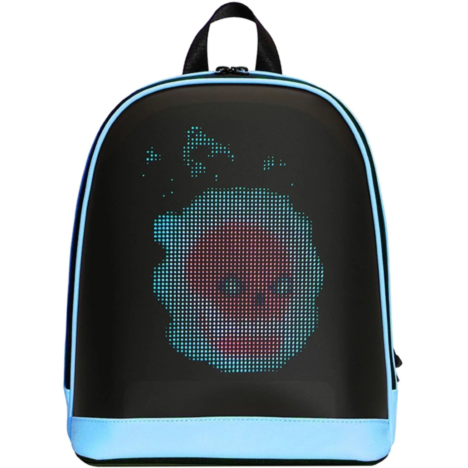 Mochila LED Azul Con Pantalla Digital Y Power Bank Integrado Tamaño 32 X 26 X 10 Cm. Conectividad Bluetooth Y APP Para Cambiar Imágenes. Backpack Morral