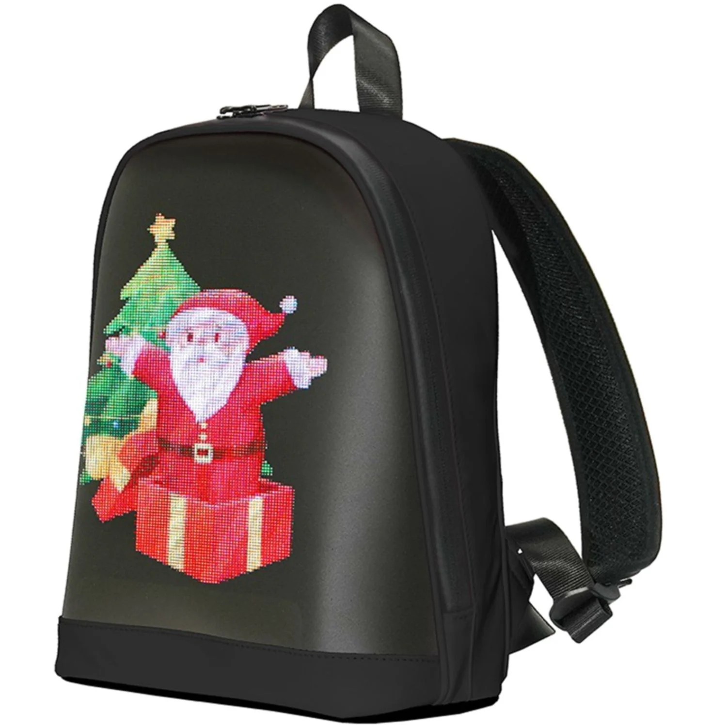 Mochila LED Negra Con Pantalla Digital Y Power Bank Integrado Tamaño 32X26x10cm. Conectividad Bluetooth Y APP Para Cambiar Imágenes Y Videos. Backpack Morral - Image 2