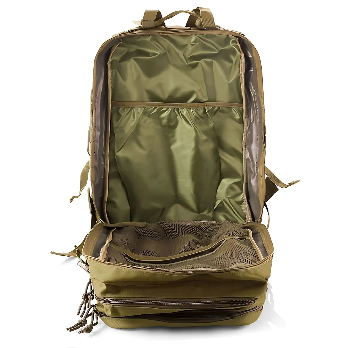 Mochila Táctica Militar De 45L. Backpack Con Sistema MOLLE. Bolso Impermeable Y Resistente. Color Caqui. - Image 4