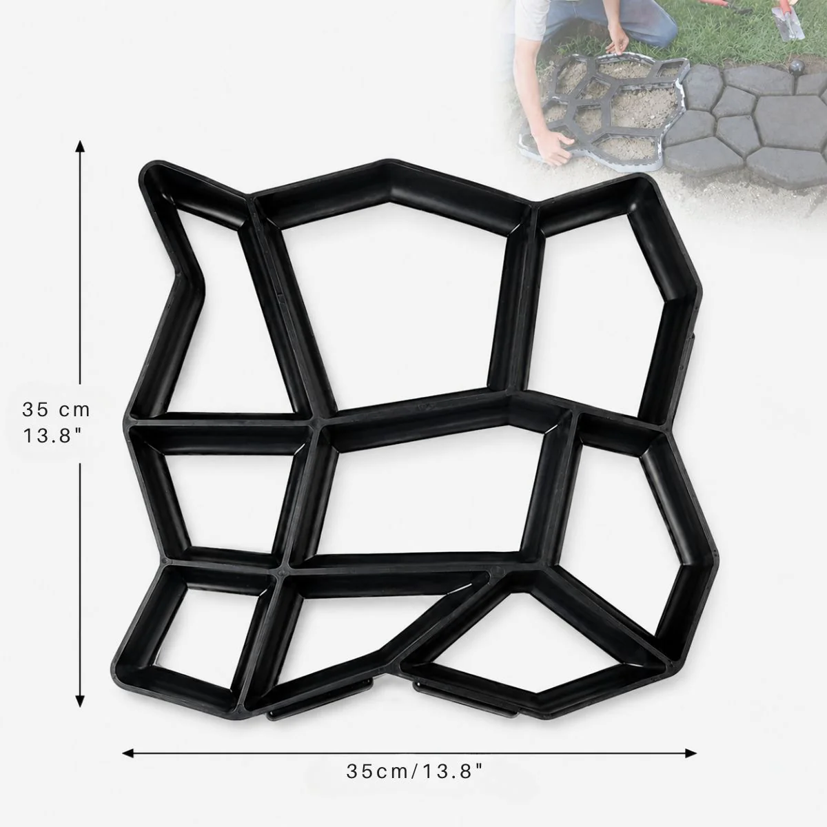 Molde Cemento Para Veredas De Piedra Irregular. Pavimento. Plantilla Para Concreto Tipo “AS” 35 X 35 Cm.