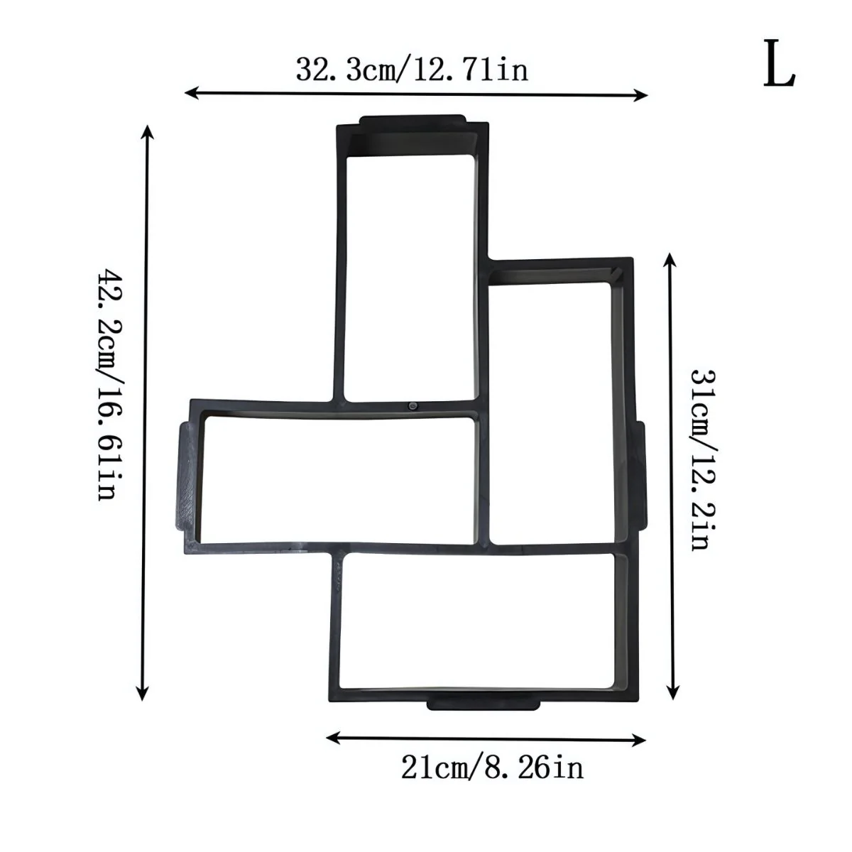 Molde Cemento Para Veredas. Pavimento. Plantilla Para Concreto Tipo "L" – 42.2 X 32.3 X 21 Cm. - Image 2