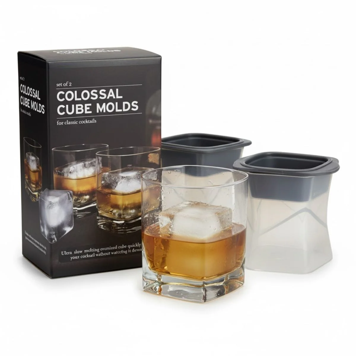 Molde Para Cubos Hielo De Silicona De 2" (5.1Cm) De De Grado Alimenticio Libre De BPA. (2 Unds) - Image 2