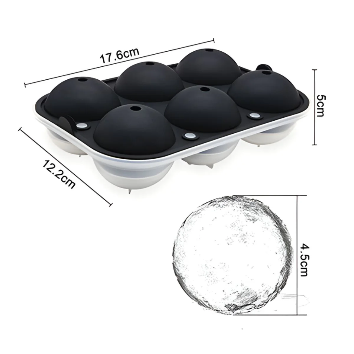 Moldes De Silicona Para Hielo En Cubos Y Esferas Grandes. Set De 2 Piezas. - Image 5