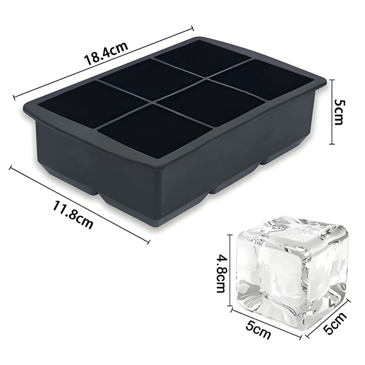 Moldes De Silicona Para Hielo En Cubos Y Esferas Grandes. Set De 2 Piezas. - Image 6