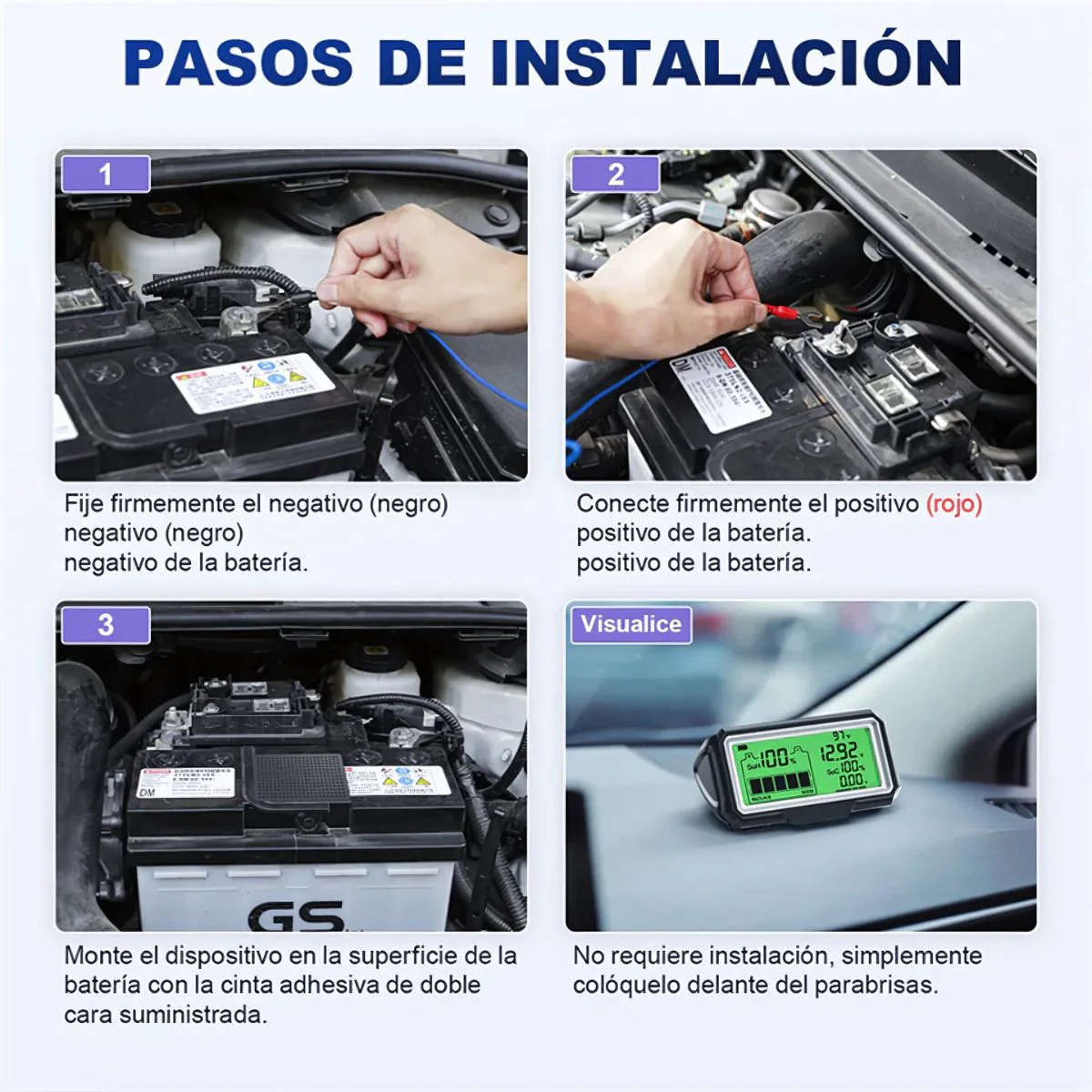Monitor De Batería 12V Con Pantalla LCD, Medición Soh/Soc. Tester De Voltaje Y Diagnostico Salud De Batería. Diagnóstico Completo. - Image 5